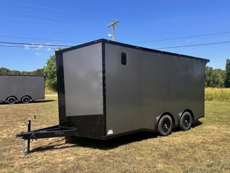 New 2027 8.5x16 Race Trailer-5200lb Torsion- Finished Interior - Charcoal poly - Car / Racing Trailer