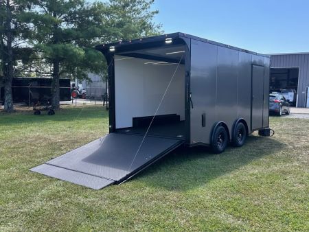 New 2027 8.5x16 Race Trailer-5200lb Torsion- Finished Interior - Charcoal poly - Car / Racing Trailer