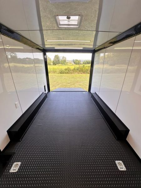 New 2027 8.5x16 Race Trailer-5200lb Torsion- Finished Interior - Charcoal poly - Car / Racing Trailer