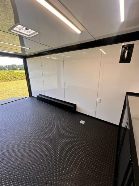 New 2027 8.5x16 Race Trailer-5200lb Torsion- Finished Interior - Charcoal poly - Car / Racing Trailer