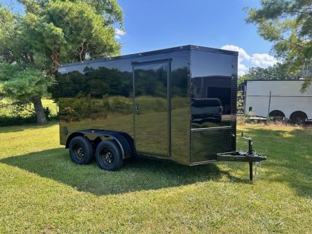 New 2027 6X12 - Enclosed Trailer- 3500LB Tandem Axle - Black Poly - Blackout