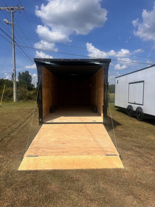 New 2027 8.5x24 Car Hauler-5200LB Torsion Axle--White Blackout-Enclosed Car Hauler