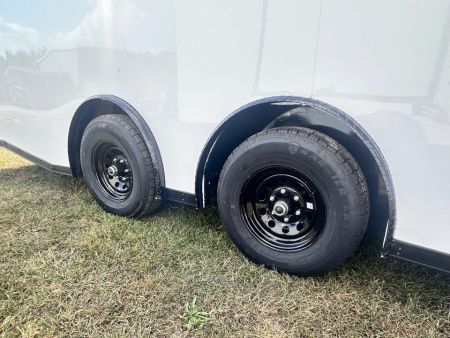New 2027 8.5x24 Car Hauler-5200LB Torsion Axle--White Blackout-Enclosed Car Hauler