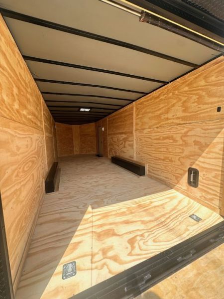 New 2027 8.5x24 Car Hauler-5200LB Torsion Axle--White Blackout-Enclosed Car Hauler