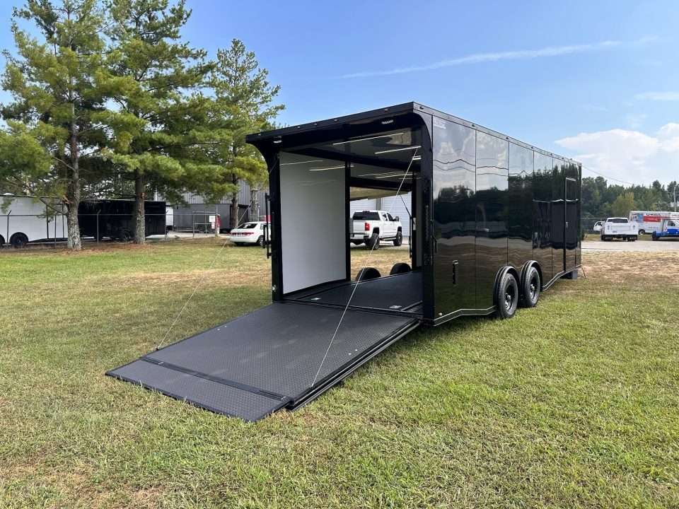 New 2027 8.5x24 Race Trailer -RACE SERIES-Finished Interior- 5200LB Torsion - Full Escape Door-Removable Fender