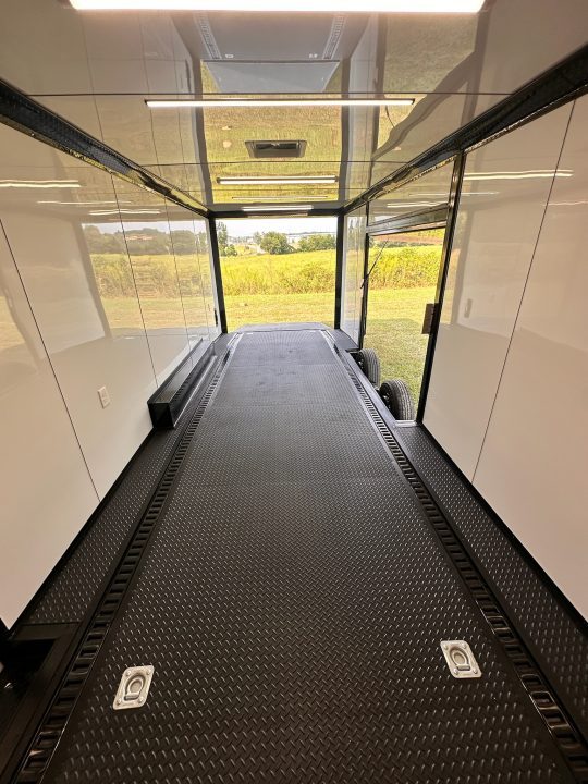 New 2027 8.5x24 Race Trailer -RACE SERIES-Finished Interior- 5200LB Torsion - Full Escape Door-Removable Fender