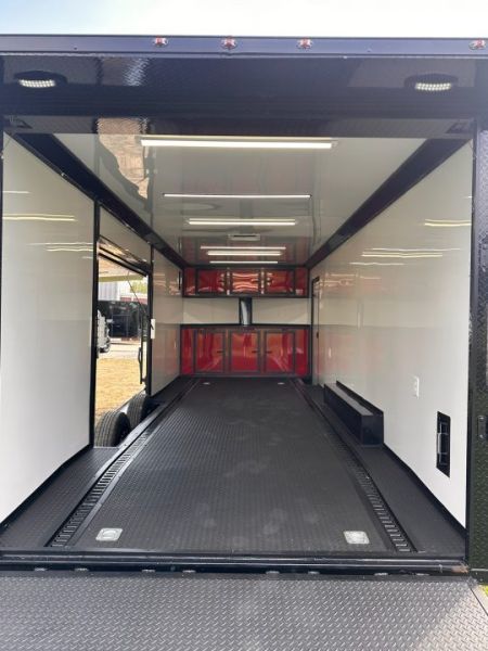 New 2027 8.5x24 Race Trailer -RACE SERIES-Finished Interior- 5200LB Torsion - Full Escape Door-Removable Fender
