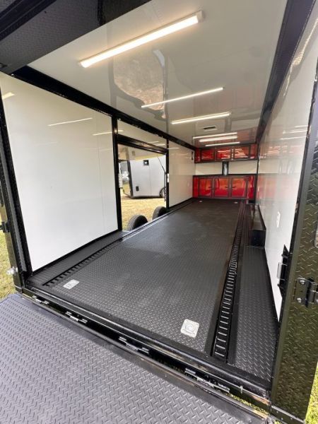 New 2027 8.5x24 Race Trailer -RACE SERIES-Finished Interior- 5200LB Torsion - Full Escape Door-Removable Fender