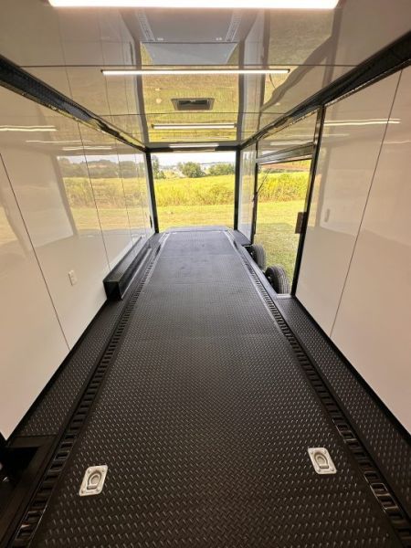 New 2027 8.5x24 Race Trailer -RACE SERIES-Finished Interior- 5200LB Torsion - Full Escape Door-Removable Fender