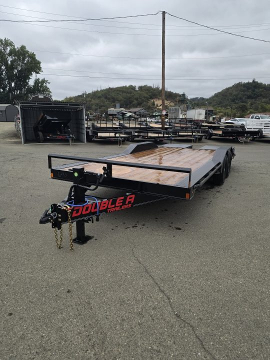 New CAR HAULER 2027 DOUBLE A 8X20 ROCK CRAWLER DRIVE OVER FENDERS DOVETAIL 14,000 GVWR TRAILER BLACK