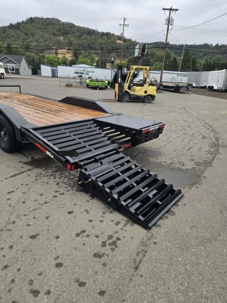 New CAR HAULER 2027 DOUBLE A 8X20 ROCK CRAWLER DRIVE OVER FENDERS DOVETAIL 14,000 GVWR TRAILER BLACK