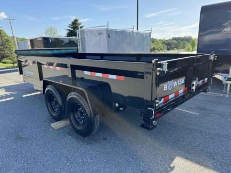 New 2025 BWise 7x16 Dump Trailer 16k 8" CHANNEL MAIN FRAME w/ Tarp and Ramps