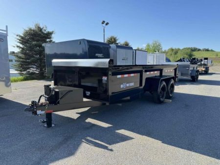 New 2025 BWise 7x16 Dump Trailer 16k 8  CHANNEL MAIN FRAME w/ Tarp and Ramps