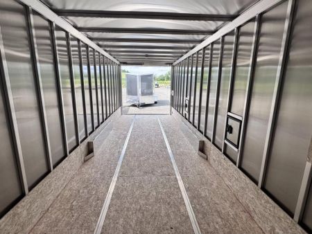 New 2025 Stealth Trailers 7.5x24 Aluminum 4-Place Enclosed Snowmobile Trailer w/Rust Free PKG, Black Out & Extra Height
