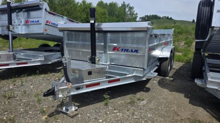 New 2026 K-Trail 82"X14 14K Galvanized Dump Trailer w/ Ramps, Tarp, Tool Tray, Spare Tire