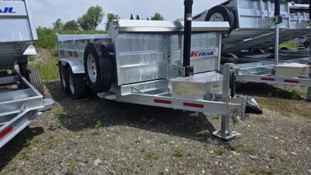 New 2026 K-Trail 82 X14 14K Galvanized Dump Trailer w/ Ramps, Tarp, Tool Tray, Spare Tire