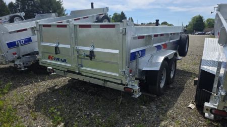 New 2026 K-Trail 82"X14 14K Galvanized Dump Trailer w/ Ramps, Tarp, Tool Tray, Spare Tire