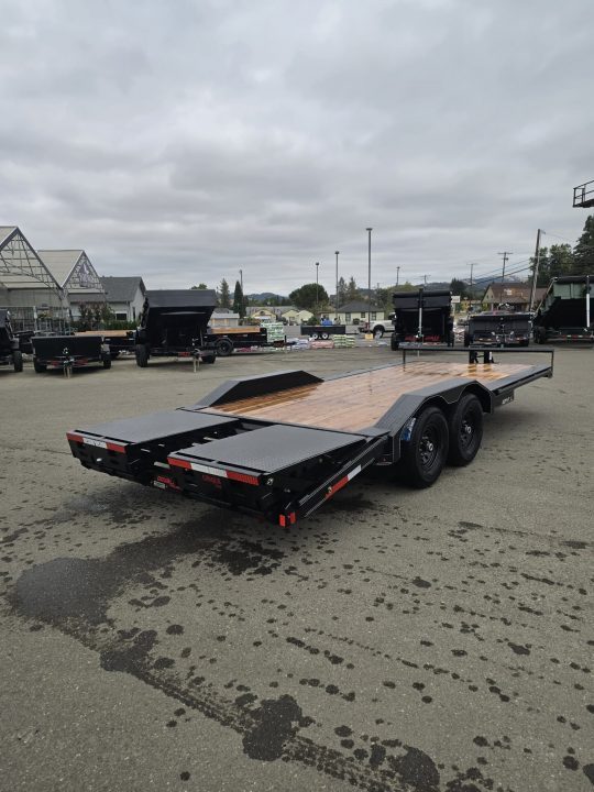 New ROCK CRAWLER 2027 DOUBLE A 8X20 DRIVE OVER FENDERS DOVETAIL CAR HAULER 14,000 GVWR TRAILER BLACK
