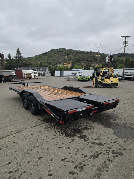 New ROCK CRAWLER 2027 DOUBLE A 8X20 DRIVE OVER FENDERS DOVETAIL CAR HAULER 14,000 GVWR TRAILER BLACK