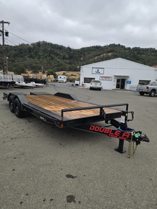 New ROCK CRAWLER 2027 DOUBLE A 8X20 DRIVE OVER FENDERS DOVETAIL CAR HAULER 14,000 GVWR TRAILER BLACK