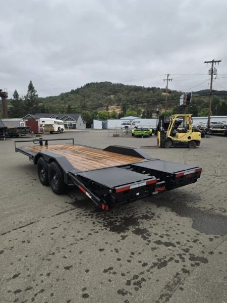 New ROCK CRAWLER 2027 DOUBLE A 8X20 DRIVE OVER FENDERS DOVETAIL CAR HAULER 14,000 GVWR TRAILER BLACK