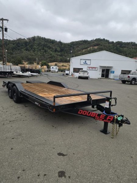 New ROCK CRAWLER 2027 DOUBLE A 8X20 DRIVE OVER FENDERS DOVETAIL CAR HAULER 14,000 GVWR TRAILER BLACK