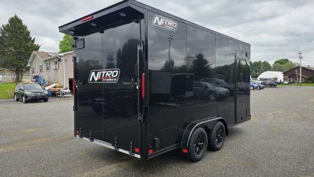 New 2026 Nitro 7.5x16 Sport Cargo Black Out w/ Rear Canopy, Extra Height, D-Rings & Alloy Wheels