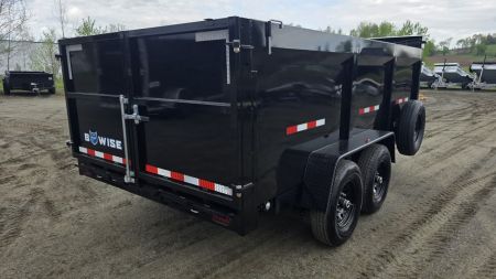 New 2027 BWise 7X14 14K DT714LP-LE-14-H HIGH SIDE DUMP w/ TARP KIT & SPARE TIRE