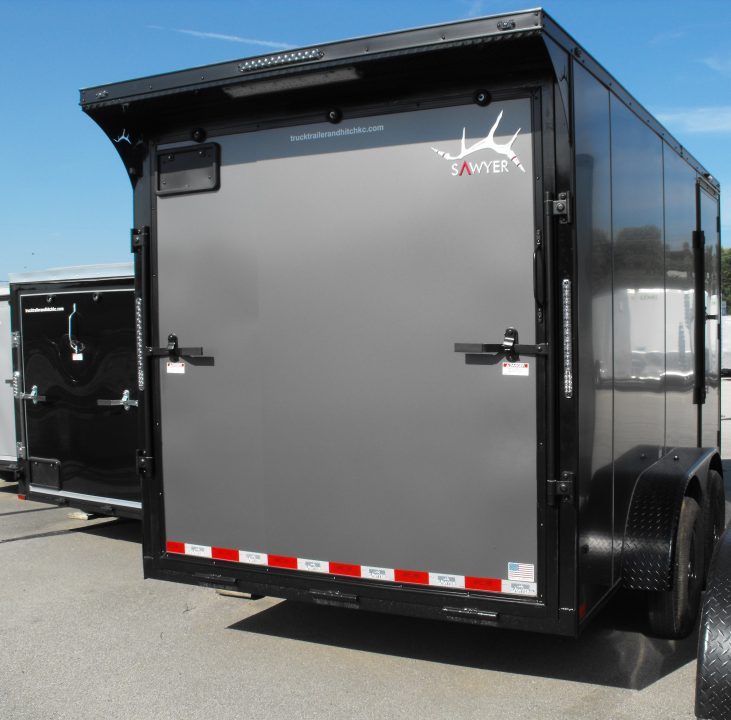 New Enclosed Trailer 7 x 14 Ramp 7' Interior 7K Charcoal 080 Polycore