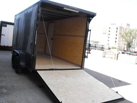 New Enclosed Trailer 7 x 14 Ramp 7' Interior 7K Charcoal 080 Polycore