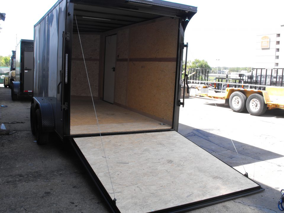 New Enclosed Trailer 7 x 14 Ramp 7' Interior 7K Silver 080 Polycore