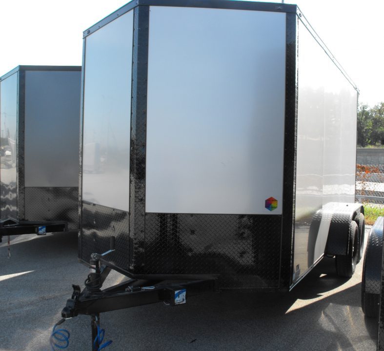 New Enclosed Trailer 7 x 14 Ramp 7' Interior 7K Silver 080 Polycore