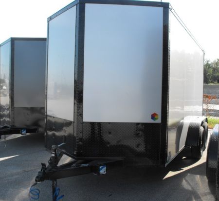 New Enclosed Trailer 7 x 14 Ramp 7' Interior 7K Silver 080 Polycore