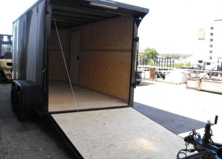 New Enclosed Trailer 7 x 14 Ramp 7' Interior 7K Charcoal 080 Polycore