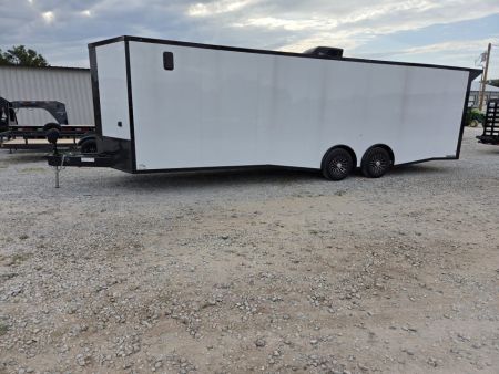 New 2027 Rock Solid 8.5X28 TANDEM 14K CARGO W/7' HEIGHT BLACKOUT TRIM FINISHED INTERIOR W/FRONT CABINETS & A/C