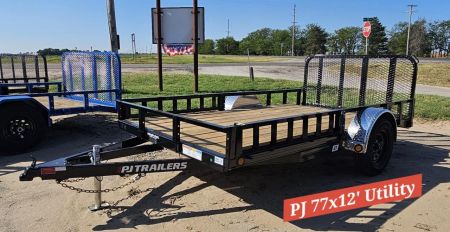 New 2027 PJ Trailers 12' x 77 in. Single Axle Channel Utility Trailer