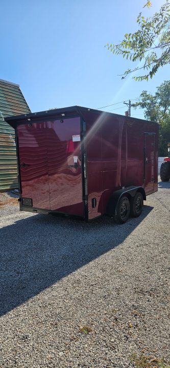 New 2026 Family Trailer 7x14 Tandem Axles Cargo / Enclosed Trailer - Screwless Exterior- Blackout Pkg- Rear Spoiler