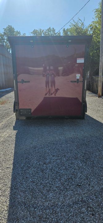 New 2026 Family Trailer 7x14 Tandem Axles Cargo / Enclosed Trailer - Screwless Exterior- Blackout Pkg- Rear Spoiler
