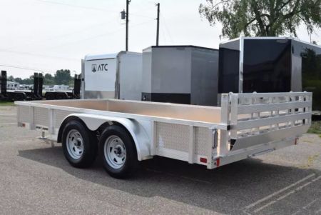 New 2027 SPORT HAVEN 7x14 OPEN UTILITY w/ BI-FOLD RAMP GATE & ATP SIDES