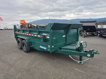 New 2027 Sure-Trac 7x14 Low Pro Scissor Dump 14K GVWR *FOREST GREEN