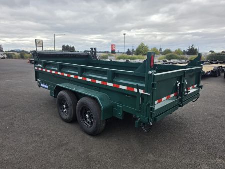 New 2027 Sure-Trac 7x14 Low Pro Scissor Dump 14K GVWR *FOREST GREEN