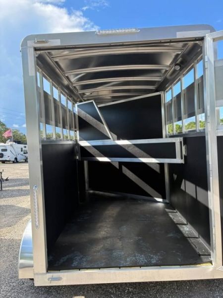 New 2026 Shadow 2 Horse Blue Bumperpull Slant Trailer / Livestock Trailer with Removable Dividers and Tack Room Horse Trailer