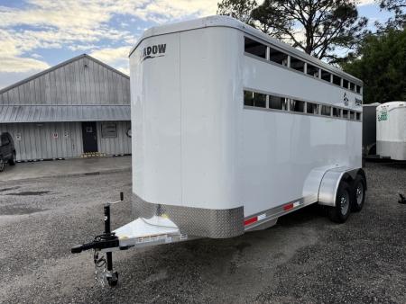 New 2026 Shadow White 3 Horse Bumperpull Slant Trailer / Livestock Trailer with Removable Dividers and Tack Room Horse Trailer