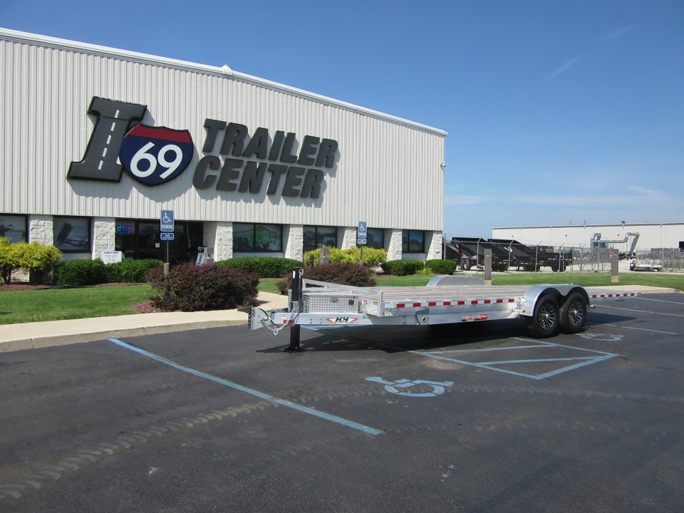 New 2026 H&H Trailers 7 x 24 Aluminum Electric Tilt Speed Loader H8224EXA-140 Car Hauler 14K / Hydraulic Jack / Toolbox / Winch Plate