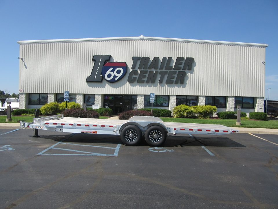 New 2026 H&H Trailers 7 x 24 Aluminum Electric Tilt Speed Loader H8224EXA-140 Car Hauler 14K / Hydraulic Jack / Toolbox / Winch Plate