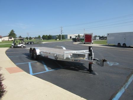 New 2026 H&H Trailers 7 x 24 Aluminum Electric Tilt Speed Loader H8224EXA-140 Car Hauler 14K / Hydraulic Jack / Toolbox / Winch Plate