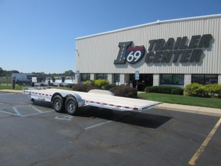 New 2026 H&H Trailers 7 x 24 Aluminum Electric Tilt Speed Loader H8224EXA-140 Car Hauler 14K / Hydraulic Jack / Toolbox / Winch Plate