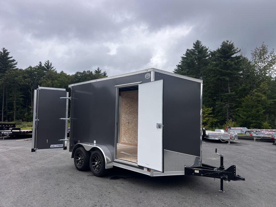 New 2027 US Cargo 7x12 + 2ft V nose/ I beam frame/ 7' interior/ Polycore / Barn Door - 7000GVW