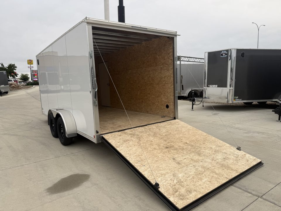 New LIGHT Hail New 2027 Bighorn R&M 7x16 + 2’V Nose SUPERIOR QUALITY Rear Ramp Enclosed Cargo Trailer