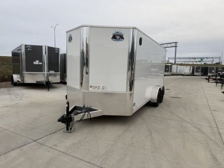 New LIGHT Hail New 2027 Bighorn R&M 7x16 + 2’V Nose SUPERIOR QUALITY Rear Ramp Enclosed Cargo Trailer